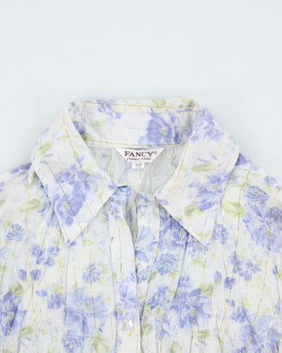 Vintage 00s Fancy Floral Blouse - S