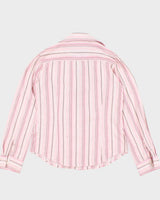 Y2k 00s Planet Striped Shirt - S