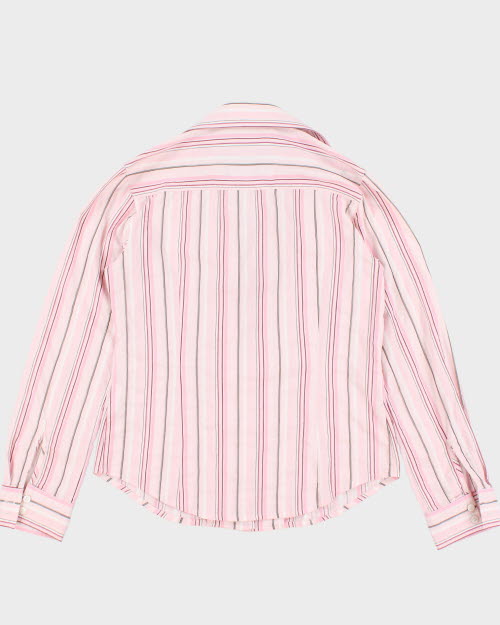 Y2k 00s Planet Striped Shirt - S