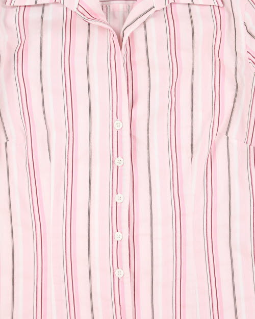 Y2k 00s Planet Striped Shirt - S