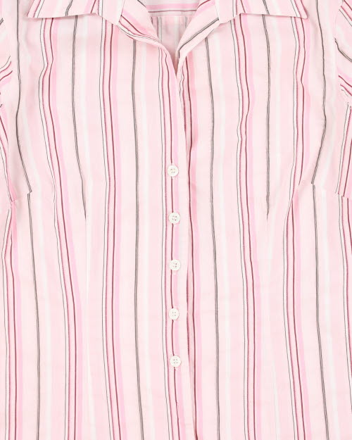 Y2k 00s Planet Striped Shirt - S