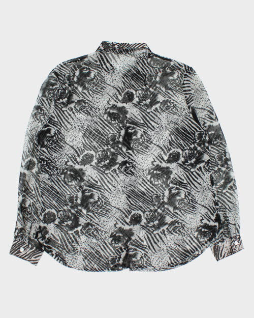 Y2k 00s Caviar Mesh Blouse - L