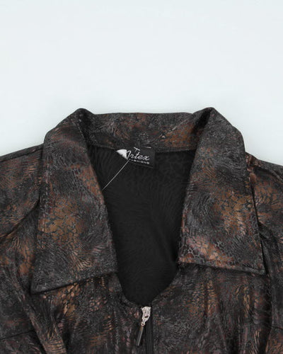 Y2k 00s Artex Zip-up Top - M