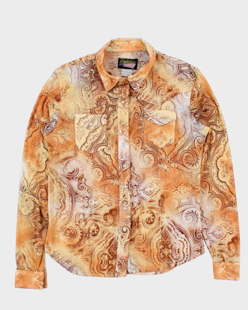 US Western Mesh Paisley Pattern Shirt - S