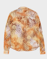 US Western Mesh Paisley Pattern Shirt - S