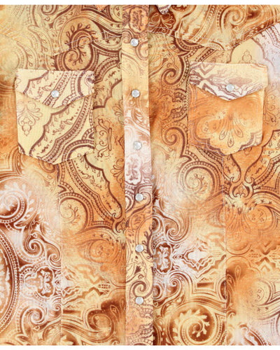 US Western Mesh Paisley Pattern Shirt - S