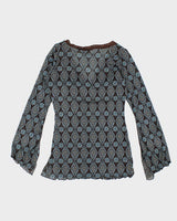 Y2k 00s Moa Moa Mesh Top - L
