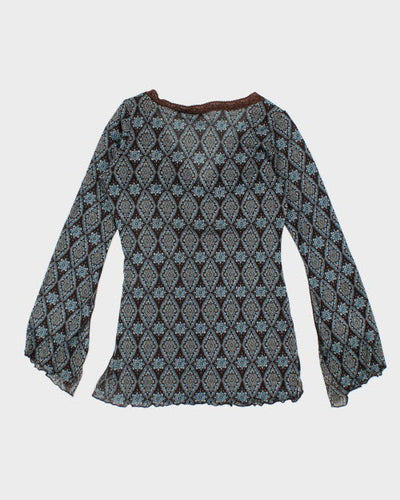 Y2k 00s Moa Moa Mesh Top - L