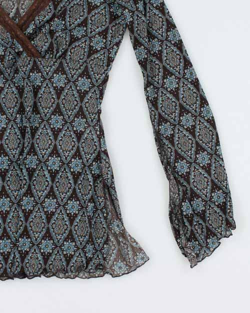 Y2k 00s Moa Moa Mesh Top - L