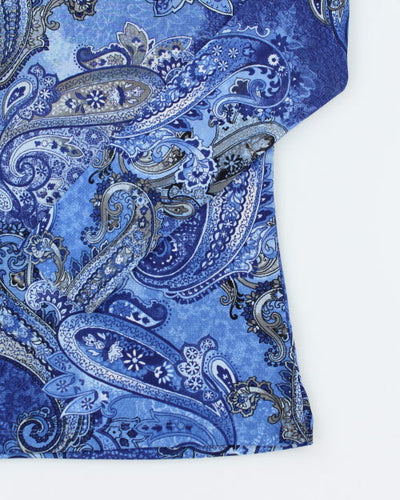 Y2k 00s Paisley Pattern Mesh Top - L