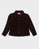 Y2k 00s Brown Velvet Blouse - S