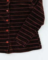 Y2k 00s Brown Velvet Blouse - S