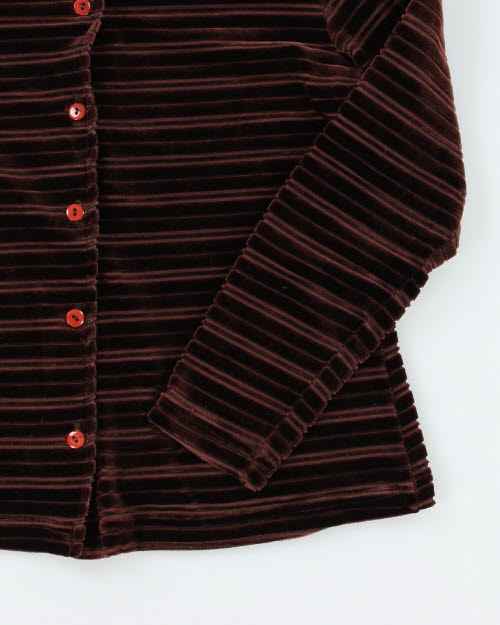 Y2k 00s Brown Velvet Blouse - S