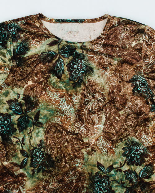 Y2k 00s Velvet Pattern Top - L