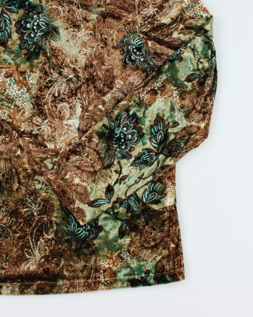 Y2k 00s Velvet Pattern Top - L
