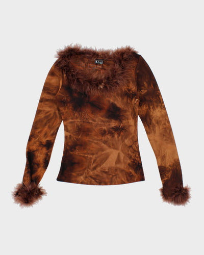 Y2k 00s True Flight Fluffy Top - XS