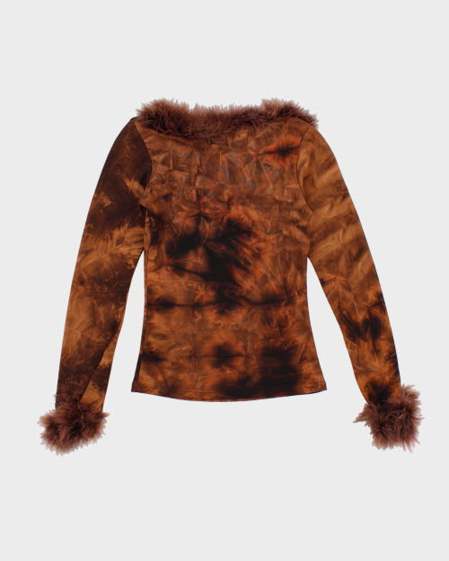 Y2k 00s True Flight Fluffy Top - XS