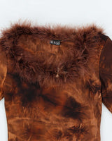 Y2k 00s True Flight Fluffy Top - XS