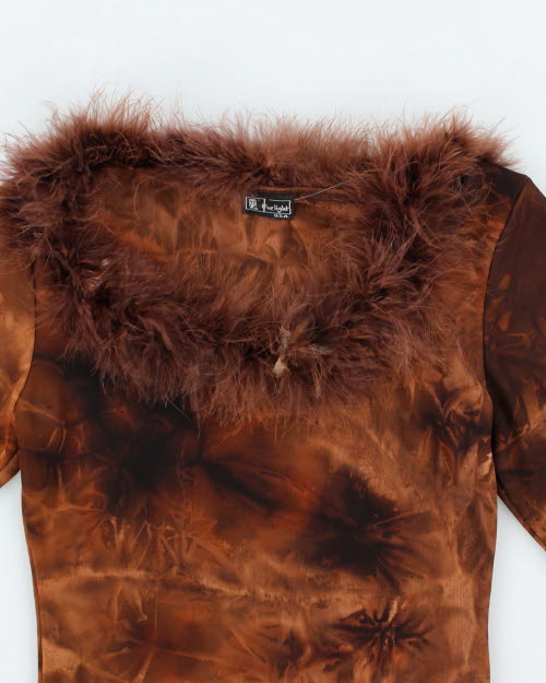 Y2k 00s True Flight Fluffy Top - XS