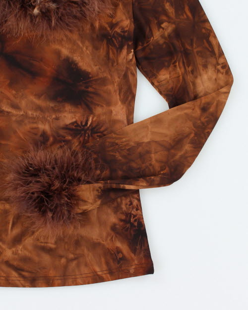 Y2k 00s True Flight Fluffy Top - XS