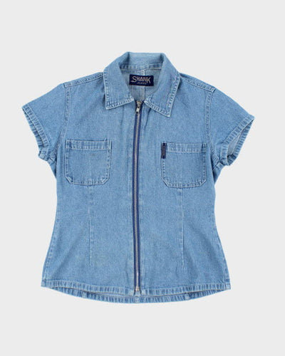 Vintage 90s Shank Jeans Denim Blouse - S