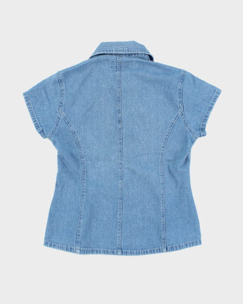 Vintage 90s Shank Jeans Denim Blouse - S