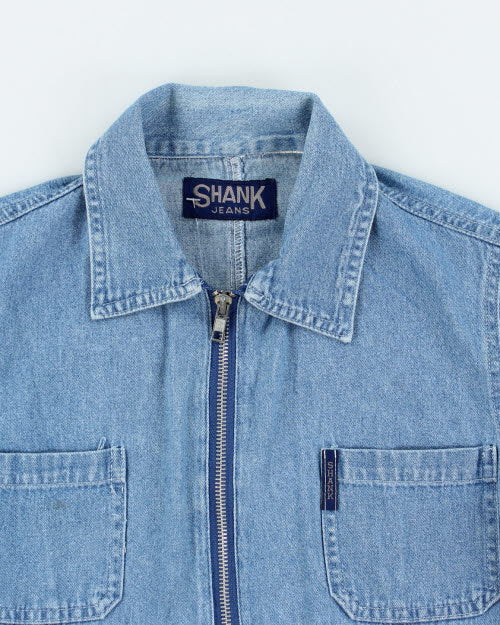 Vintage 90s Shank Jeans Denim Blouse - S