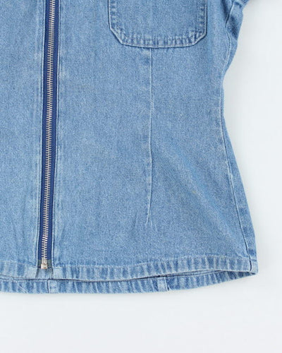 Vintage 90s Shank Jeans Denim Blouse - S