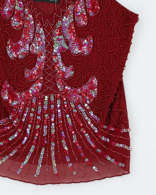 Y2k 00s Sequin Mesh Cami - S