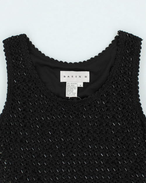 Y2k 00s Basix Sequin Crochet Cami - S