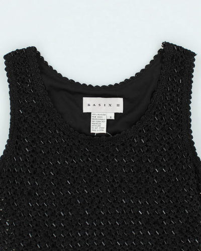 Y2k 00s Basix Sequin Crochet Cami - S