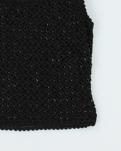 Y2k 00s Basix Sequin Crochet Cami - S