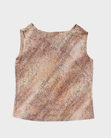 Y2k 00s Cowl Neck Sparkly Cami - M