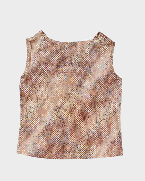 Y2k 00s Cowl Neck Sparkly Cami - M