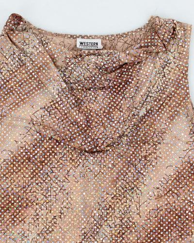 Y2k 00s Cowl Neck Sparkly Cami - M