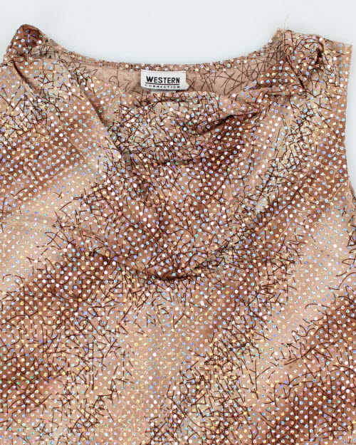 Y2k 00s Cowl Neck Sparkly Cami - M