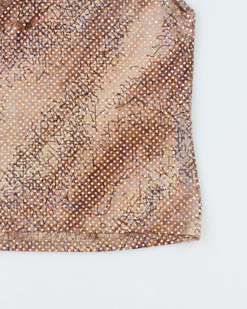 Y2k 00s Cowl Neck Sparkly Cami - M