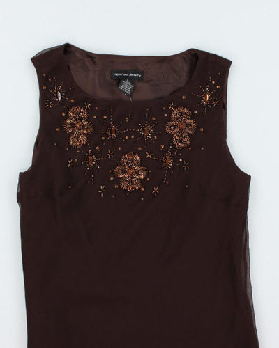 Spencer Jeremy Silk Beaded Top - S