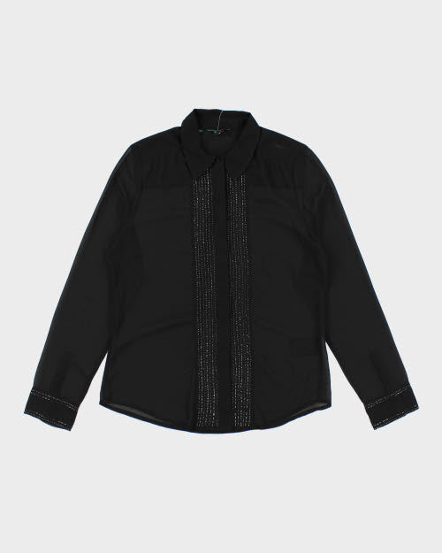 Guess Sheer Beaded Blouse - S