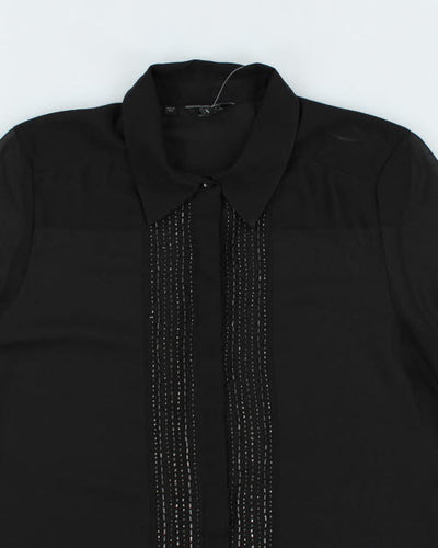 Guess Sheer Beaded Blouse - S