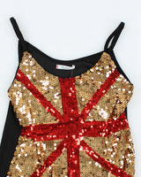 Y2k 00s Sequin Union Jack Cami - XS