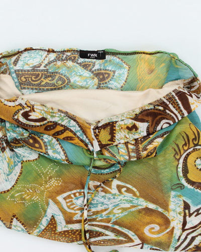 Y2k 00s Sheer Paisley Patter Halter Top - L