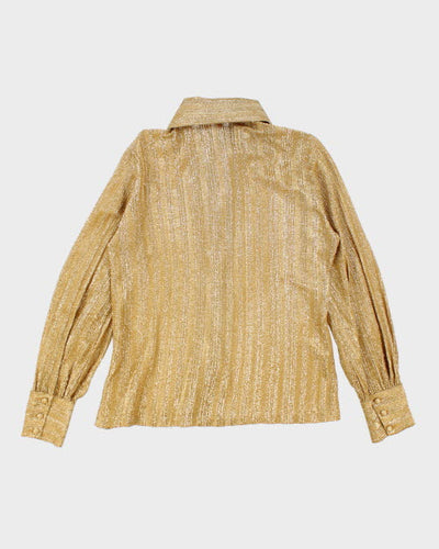 Vintage 70s Gold Sparkly Shirt - L