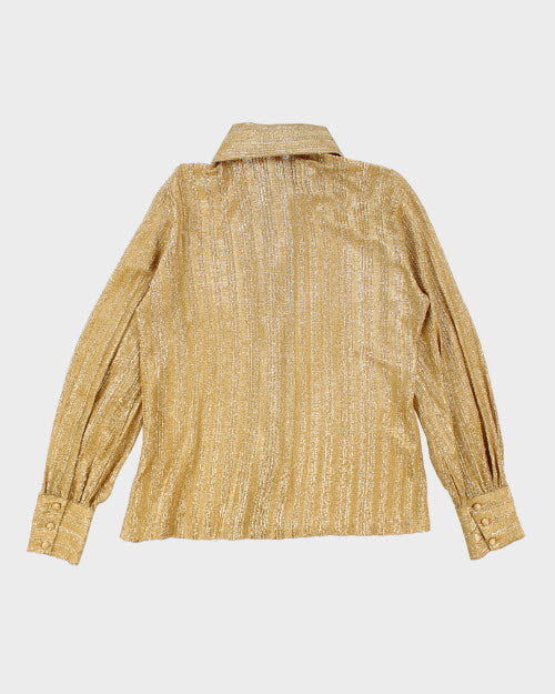 Vintage 70s Gold Sparkly Shirt - L
