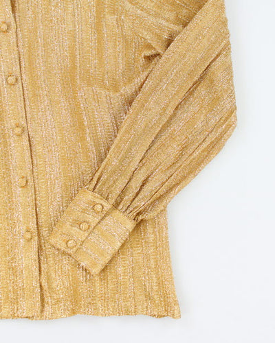 Vintage 70s Gold Sparkly Shirt - L