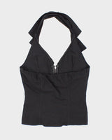 Y2k 00s Oh Yes Buckle Halter Top - L