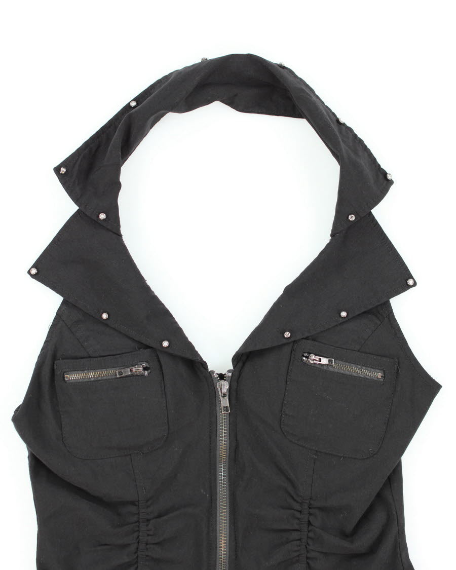 Y2k 00s Oh Yes Buckle Halter Top - L