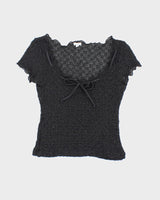 Y2k 00s XOXO Sheer Top - M