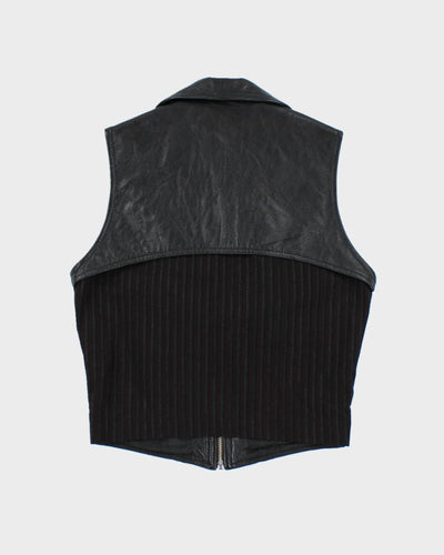 Y2k 00s Faux Leather Zip-up Top - S
