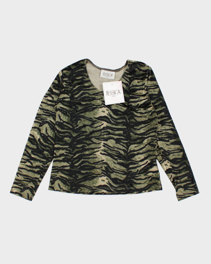 Deadstock Jessica Animal Print Velour Top - M